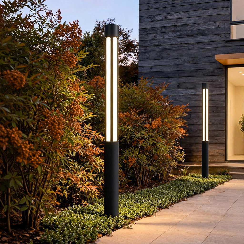 Modern Cylindrical LED Bollard Lights for Residential Landscape Lighting