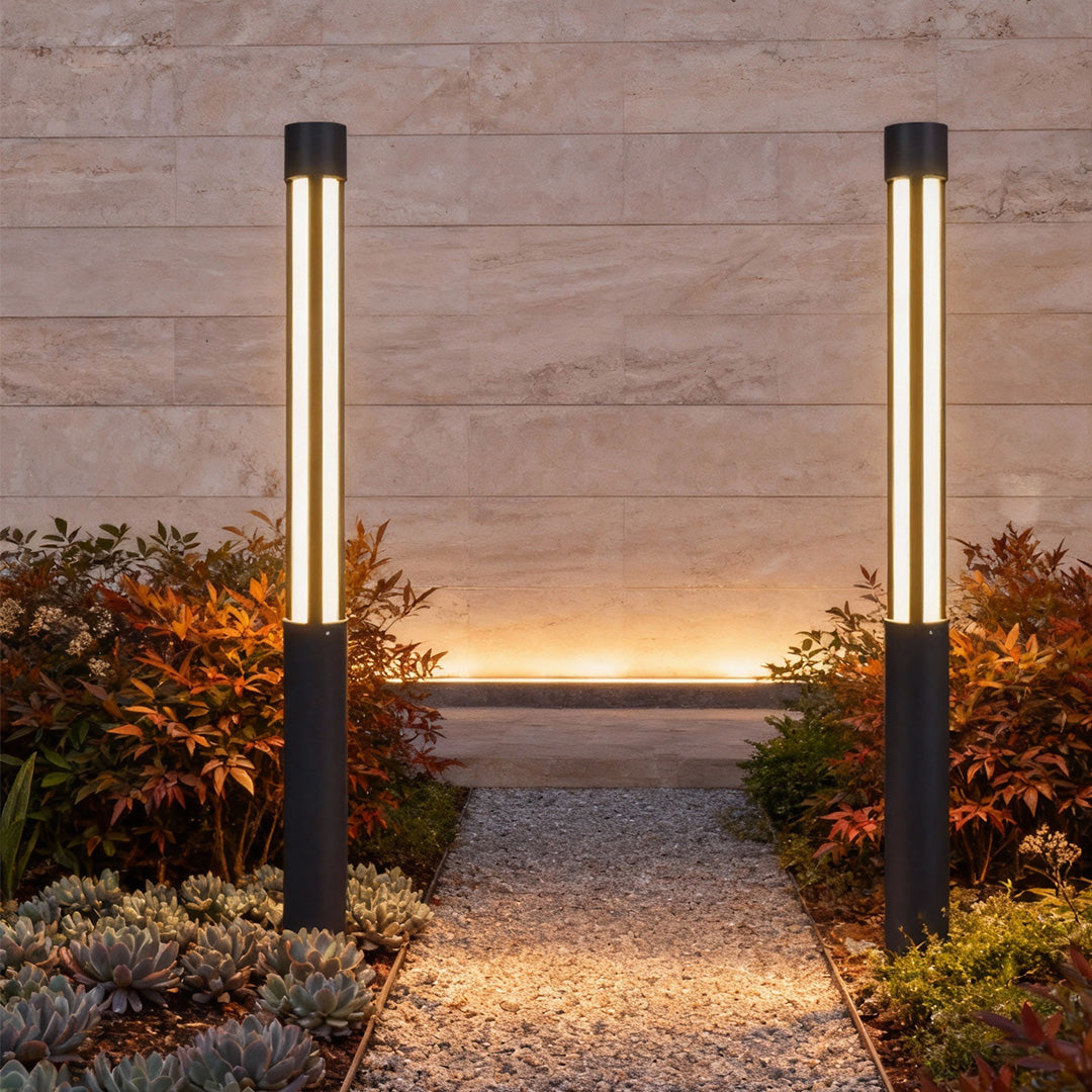 Modern Cylindrical LED Bollard Lights for Residential Landscape Lighting