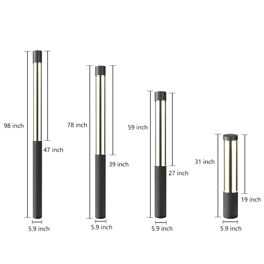 Modern Cylindrical LED Bollard Lights for Residential Landscape Lighting