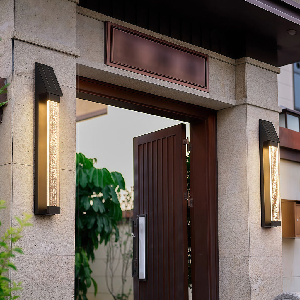Black Waterproof Solar Outdoor Sconce Light – Energy Efficient Garden Fixture