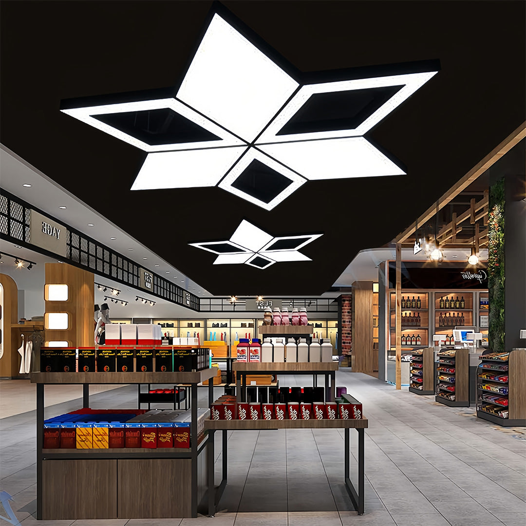 Modern Black Multi-Diamond LED Chandelier Ceiling Light