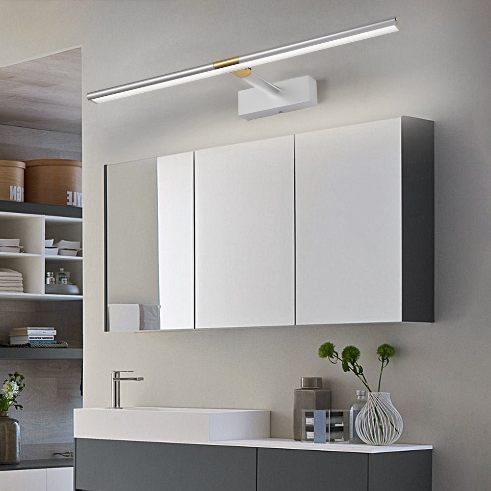 Retractable LED Bathroom Vanity Light with Adjustable Rod, Matte Finish, Modern Bathroom Lighting, Energy Efficient LED Light, Wall-Mounted Bath Fixture, Stylish Bathroom Decor, Dimmable Lighting Option, Contemporary Vanity Light for Home Renovation