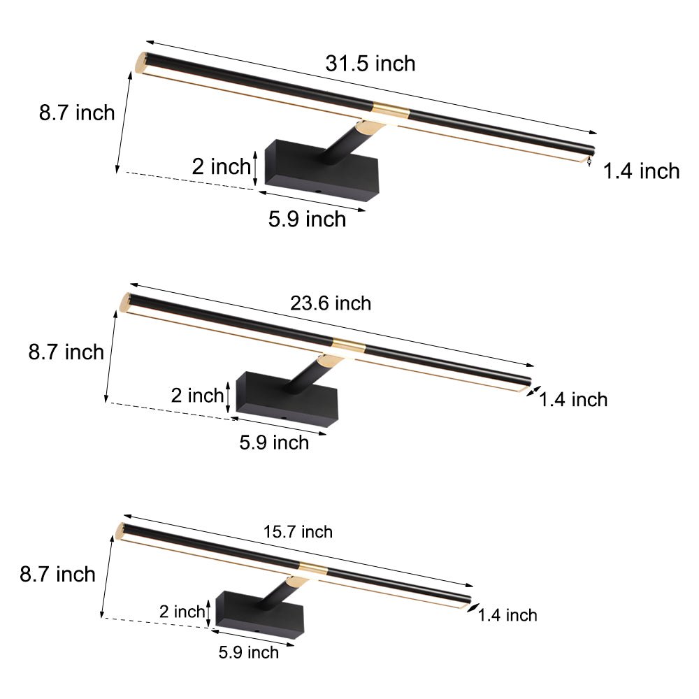 Retractable LED Bathroom Vanity Light with Adjustable Rod, Matte Finish, Modern Bathroom Lighting, Energy Efficient LED Light, Wall-Mounted Bath Fixture, Stylish Bathroom Decor, Dimmable Lighting Option, Contemporary Vanity Light for Home Renovation