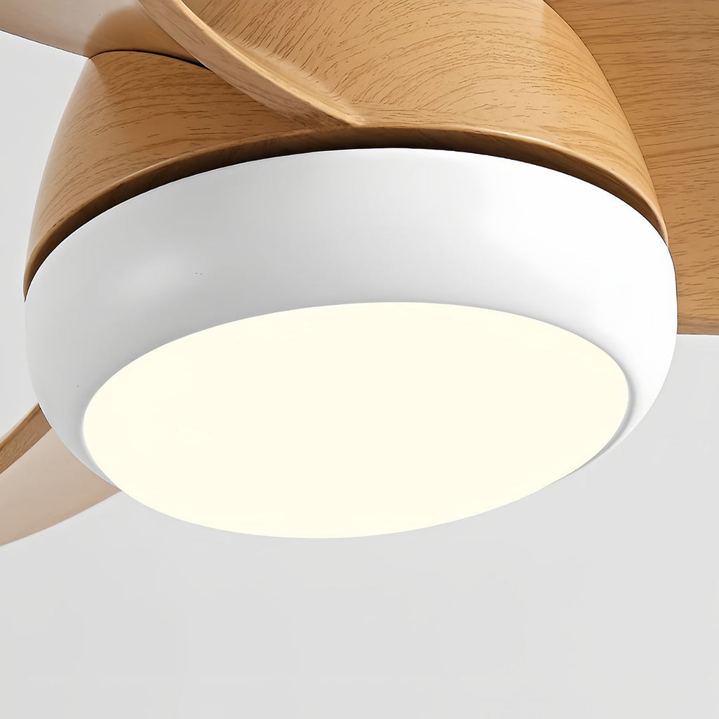 Retro Ceiling Fan with Light Nordic Inverter Metal Lamp Body