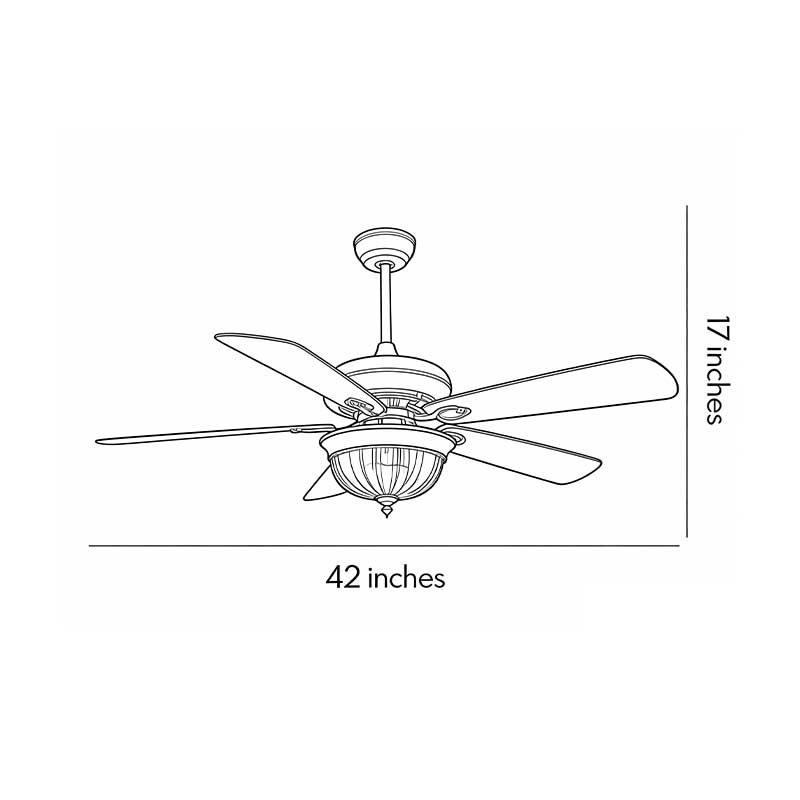 Retro Ceiling Fan Light Country Style Metal Brown Blades