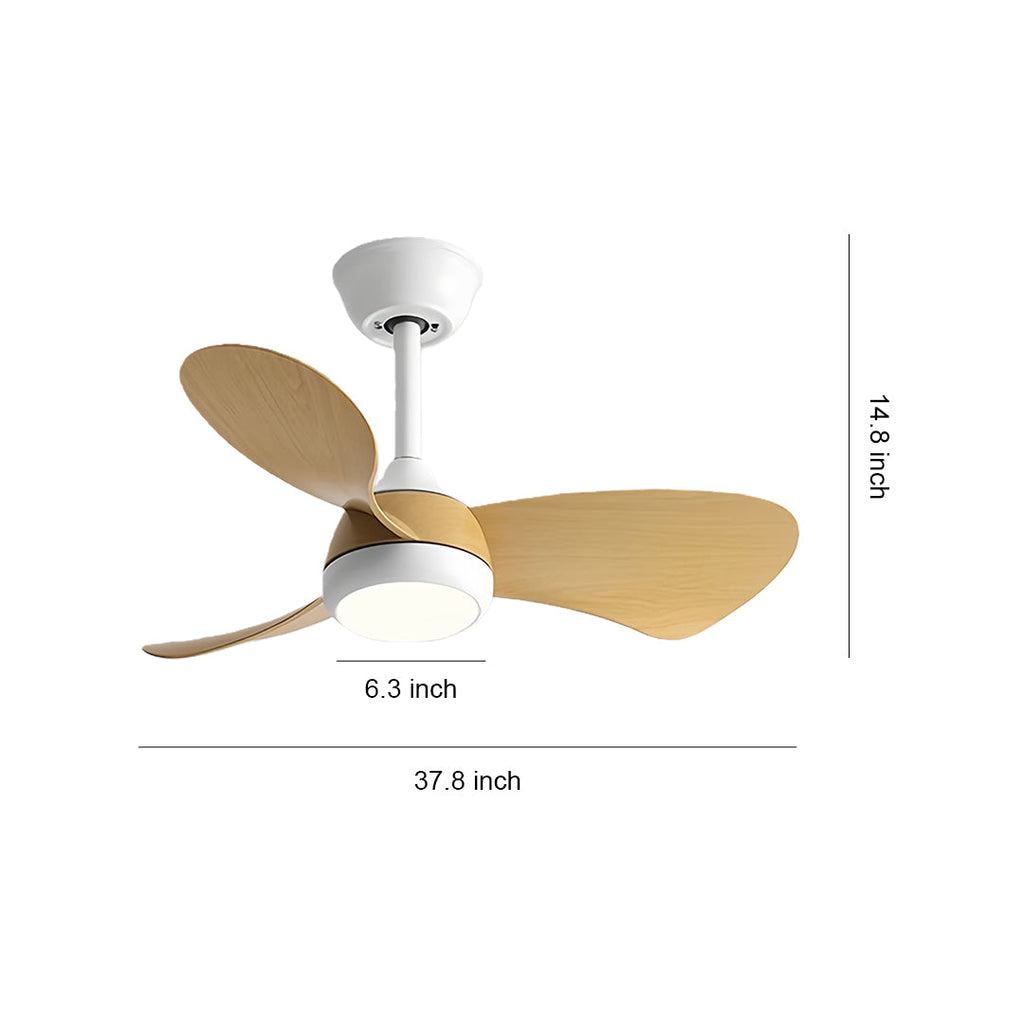 Retro Ceiling Fan with Light Nordic Inverter Metal Lamp Body