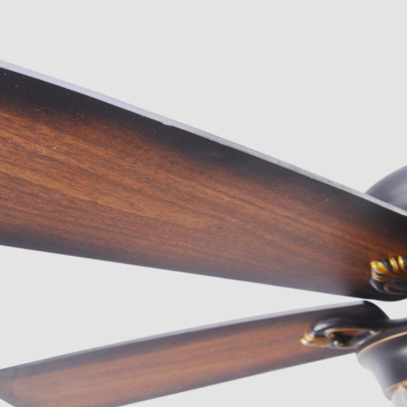 Retro Ceiling Fan Light Country Style Metal Brown Blades