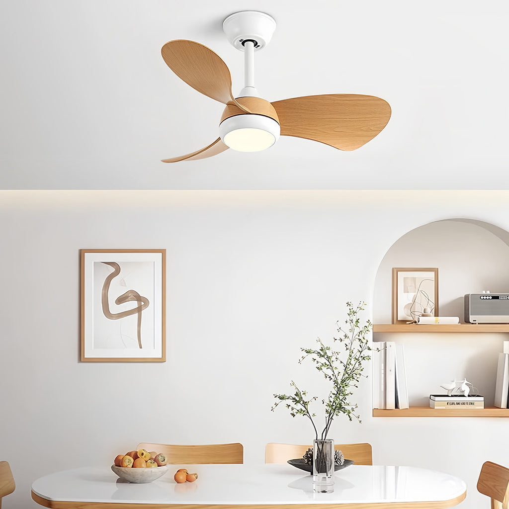 Retro Ceiling Fan with Light Nordic Inverter Metal Lamp Body