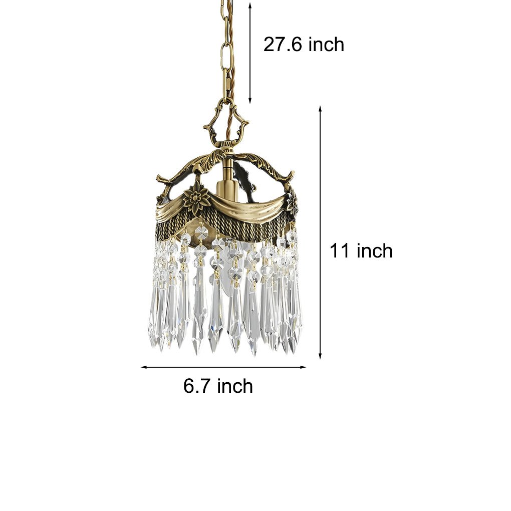Retro Crystal Pendant Lights with Tassels - 3 Step Dimming, French Style Decor