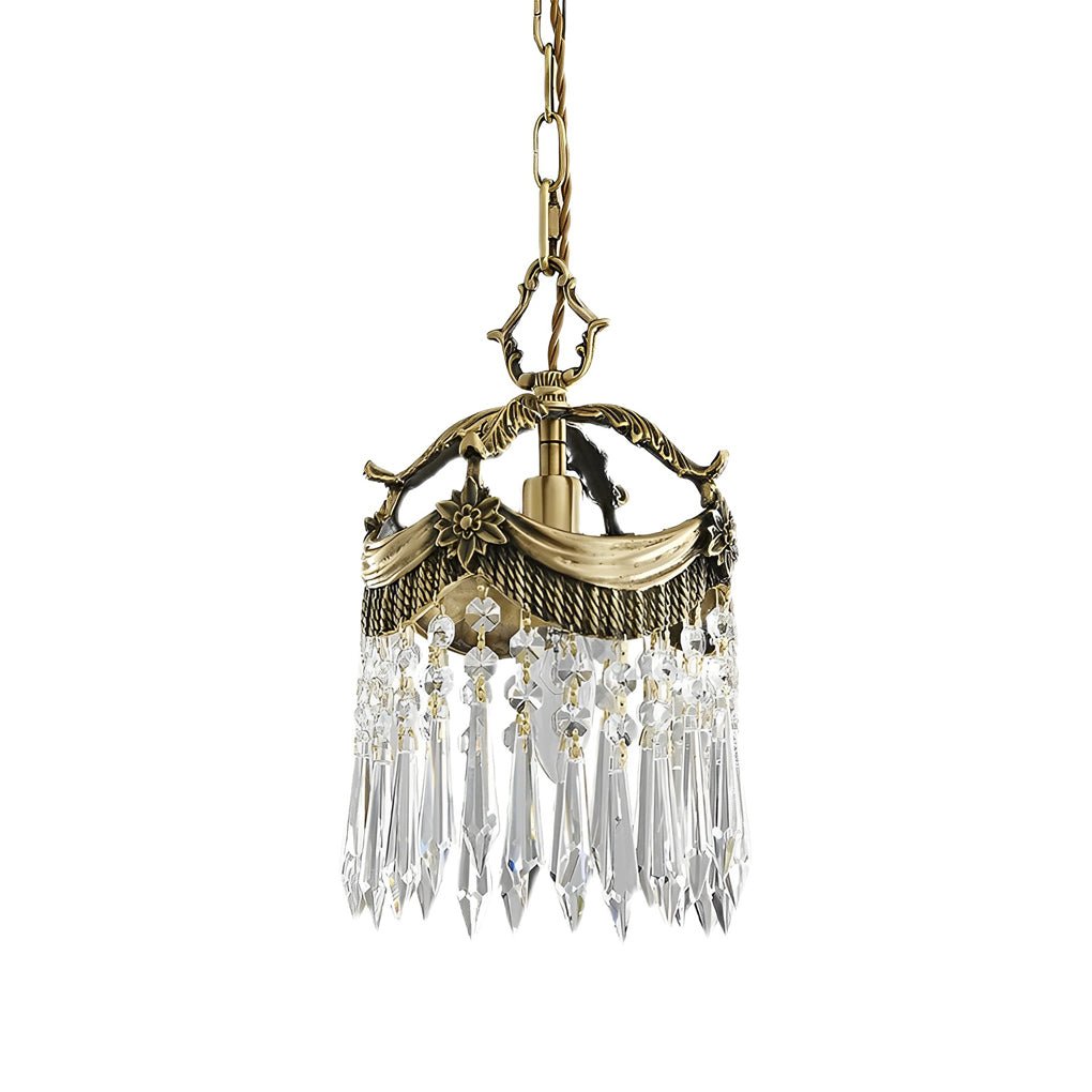 Retro Crystal Pendant Lights with Tassels - 3 Step Dimming, French Style Decor