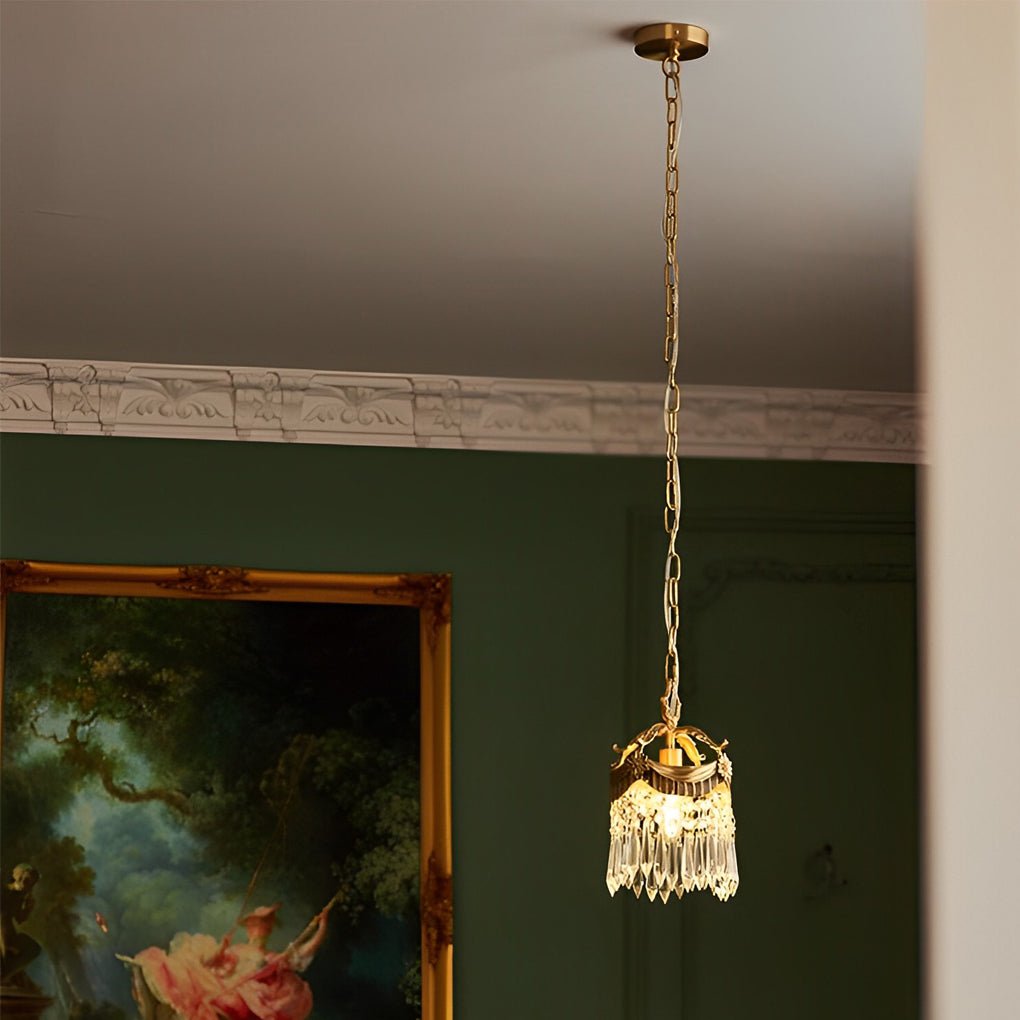 Retro Crystal Pendant Lights with Tassels - 3 Step Dimming, French Style Decor