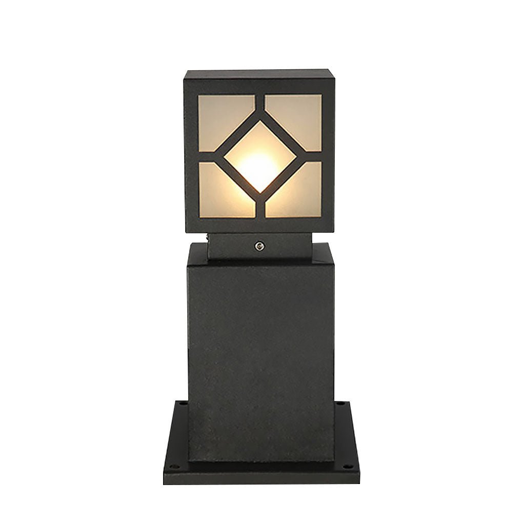 Elegant Solar-Powered Square Bollard Light for Retro European Garden Illumination