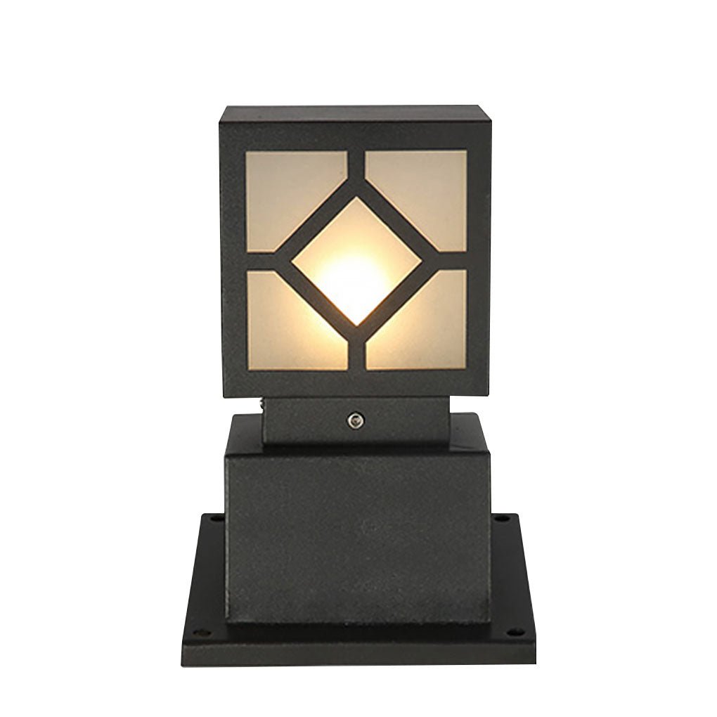 Elegant Solar-Powered Square Bollard Light for Retro European Garden Illumination