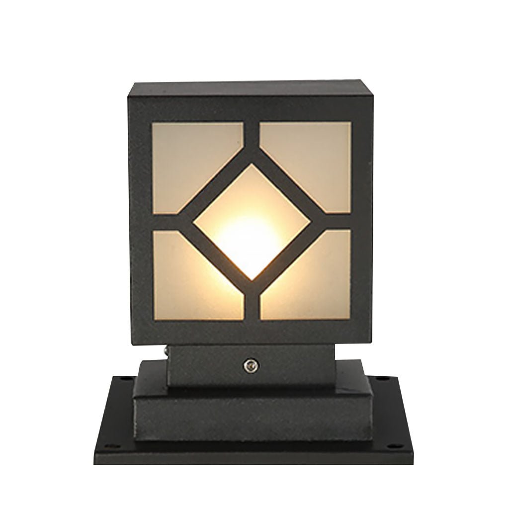 Elegant Solar-Powered Square Bollard Light for Retro European Garden Illumination