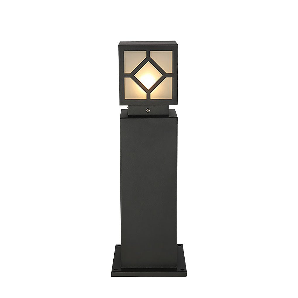 Elegant Solar-Powered Square Bollard Light for Retro European Garden Illumination