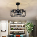 Retro Industrial Bladeless Ceiling Fan Lamp - Three-Speed Wind Regulation & Mute Design