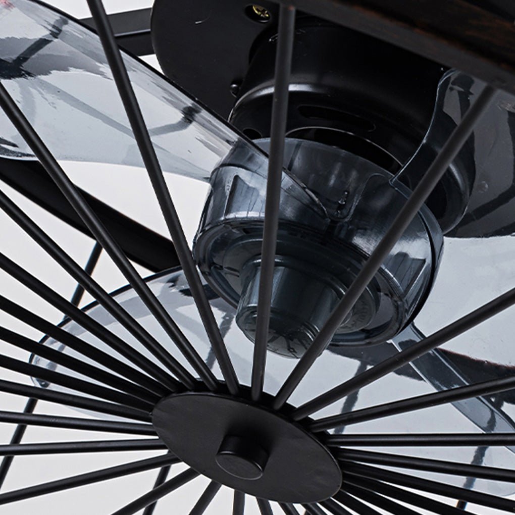 Retro Industrial Bladeless Ceiling Fan Lamp - Three-Speed Wind Regulation & Mute Design