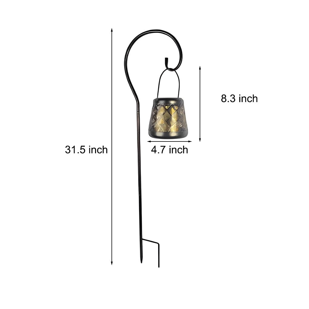 Retro Iron Mesh Solar Lanterns - 2PCS LED Outdoor Hanging Lights