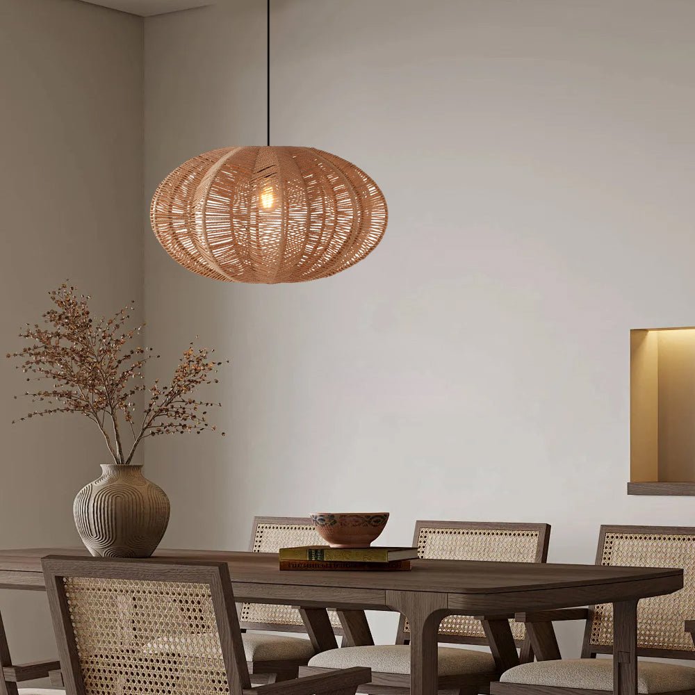 Retro Lantern Hemp Rope Chandelier - Japanese Wabi-Sabi Style Lighting