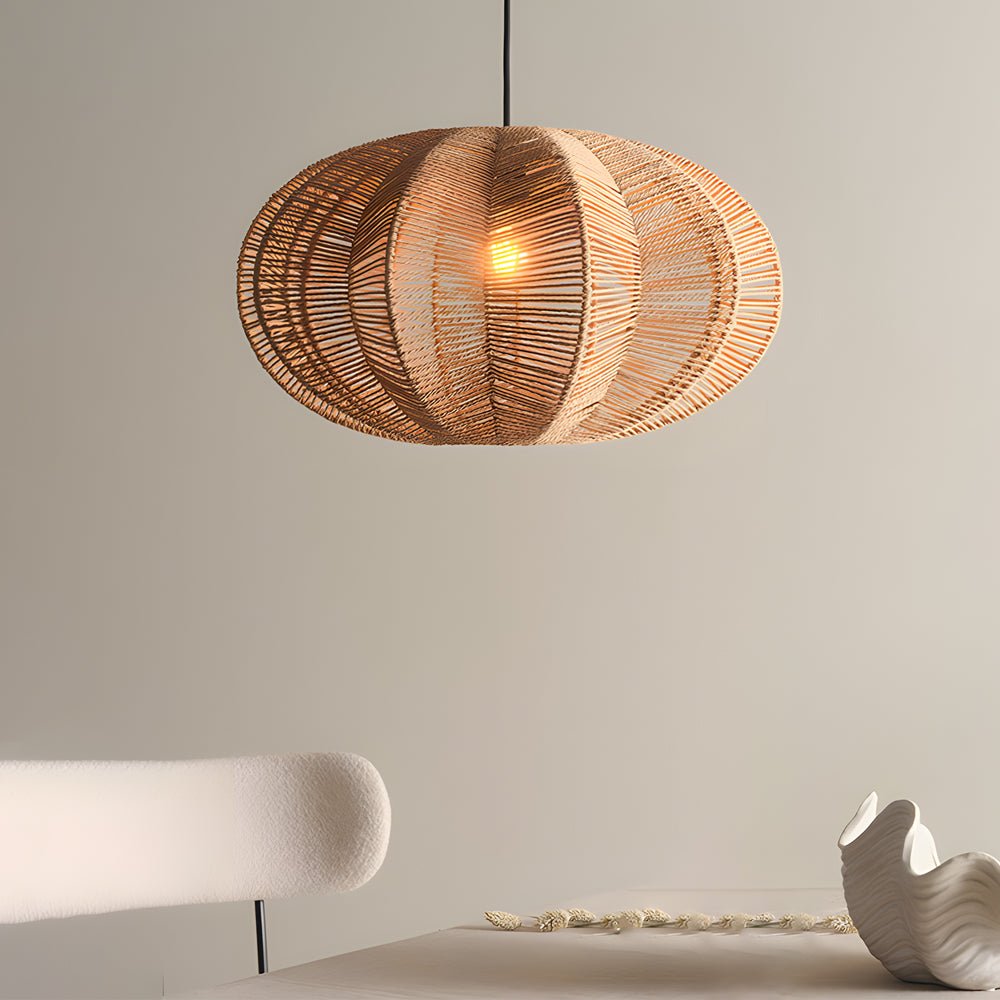 Retro Lantern Hemp Rope Chandelier - Japanese Wabi-Sabi Style Lighting