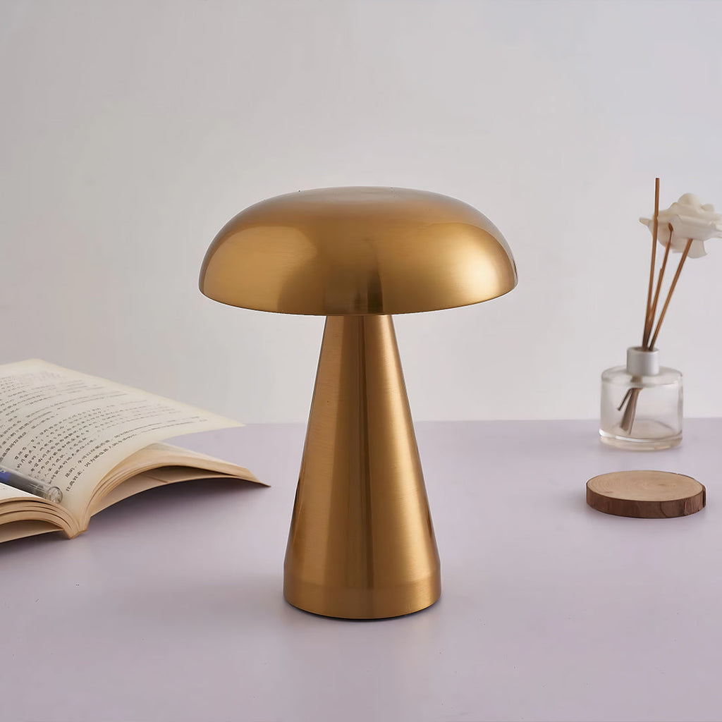 Retro Metal Mushroom Lamp - Dimmable Iron Light Fixture, Creative Design for Home Decor