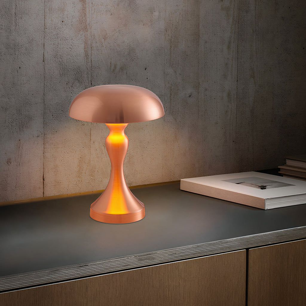 Retro Metal Mushroom Lamp - Dimmable Iron Light Fixture, Creative Design for Home Decor
