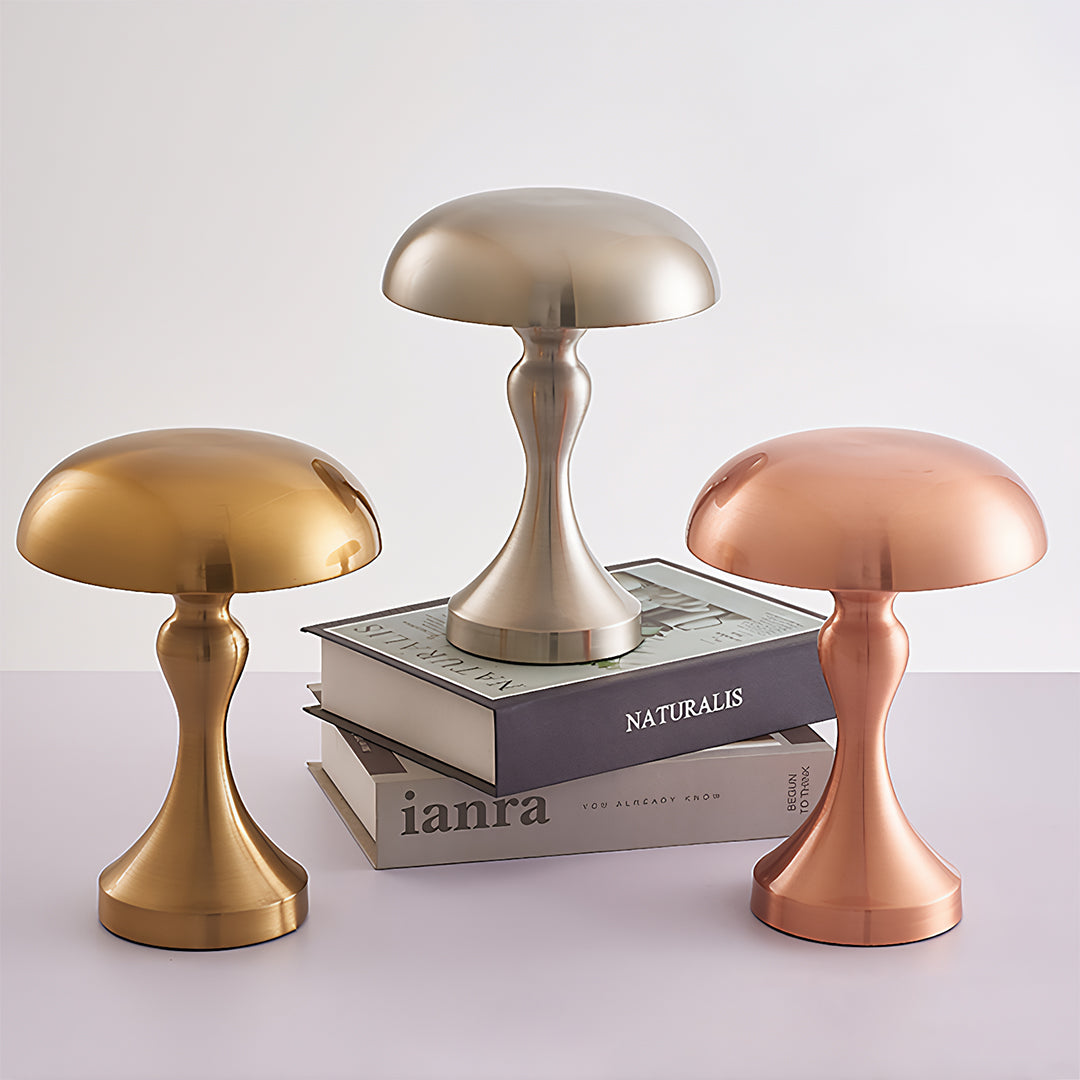 Retro Metal Mushroom Lamp - Dimmable Iron Light Fixture, Creative Design for Home Decor