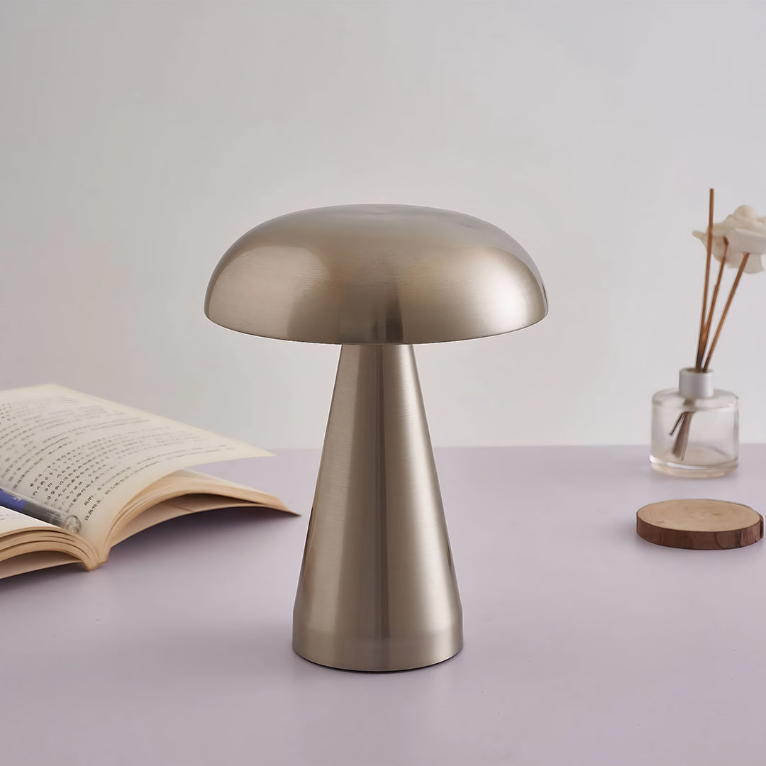 Retro Metal Mushroom Lamp - Dimmable Iron Light Fixture, Creative Design for Home Decor
