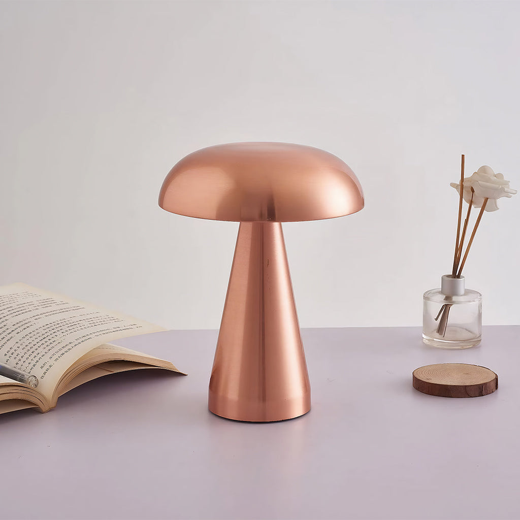 Retro Metal Mushroom Lamp - Dimmable Iron Light Fixture, Creative Design for Home Decor