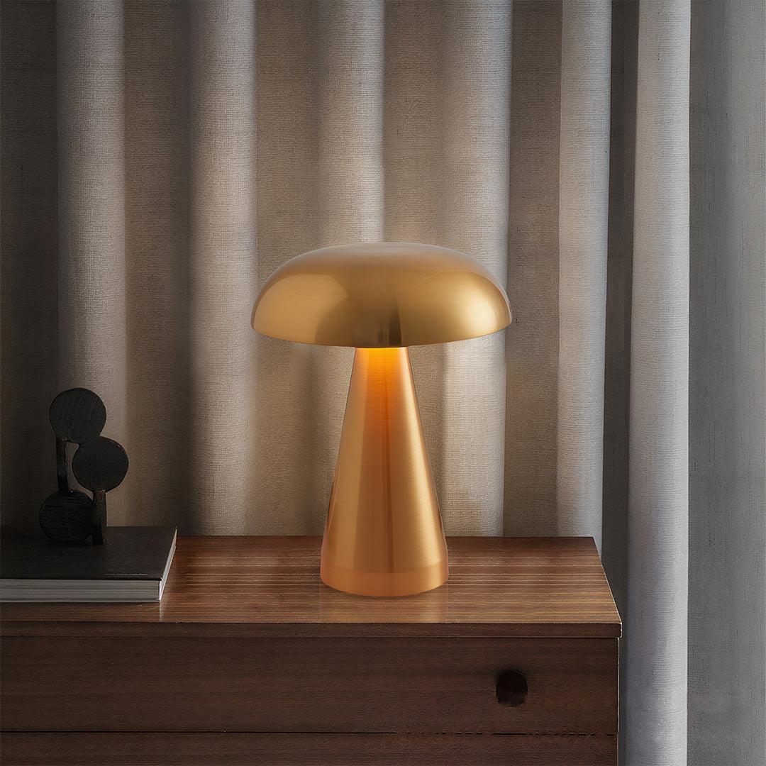 Retro Metal Mushroom Lamp - Dimmable Iron Light Fixture, Creative Design for Home Decor