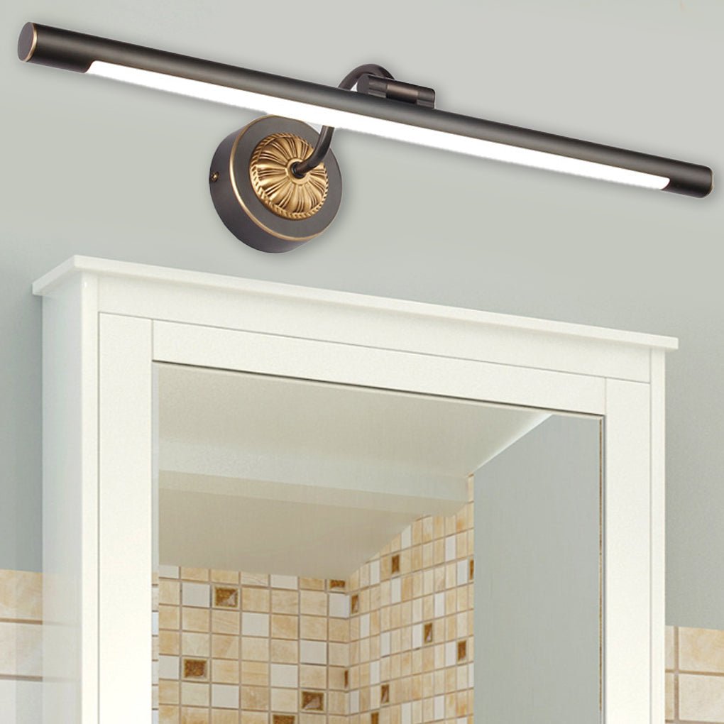 Black Copper Linear Rotatable Bathroom Vanity Light 240° Adjustable LED Head Modern Wall Sconce Fixture for Bathroom Lighting Stylish Home Decor Energy-Efficient Illumination Vintage Industrial Design Easy Installation