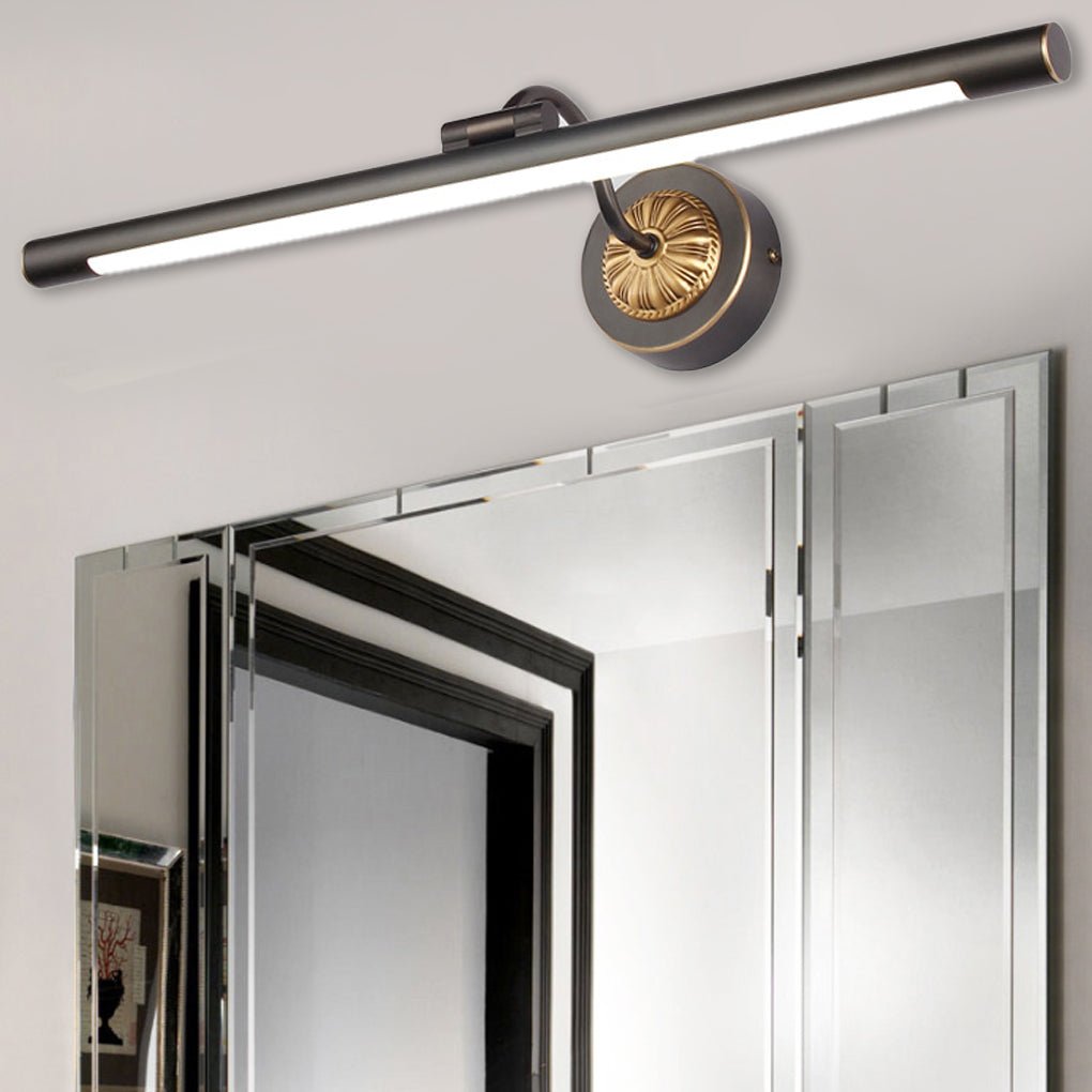 Black Copper Linear Rotatable Bathroom Vanity Light 240° Adjustable LED Head Modern Wall Sconce Fixture for Bathroom Lighting Stylish Home Decor Energy-Efficient Illumination Vintage Industrial Design Easy Installation