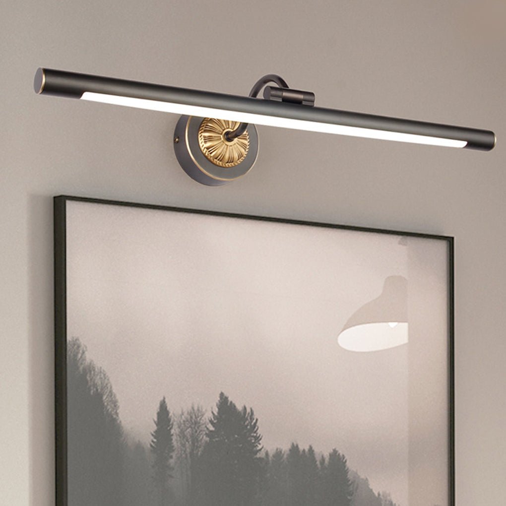 Black Copper Linear Rotatable Bathroom Vanity Light 240° Adjustable LED Head Modern Wall Sconce Fixture for Bathroom Lighting Stylish Home Decor Energy-Efficient Illumination Vintage Industrial Design Easy Installation