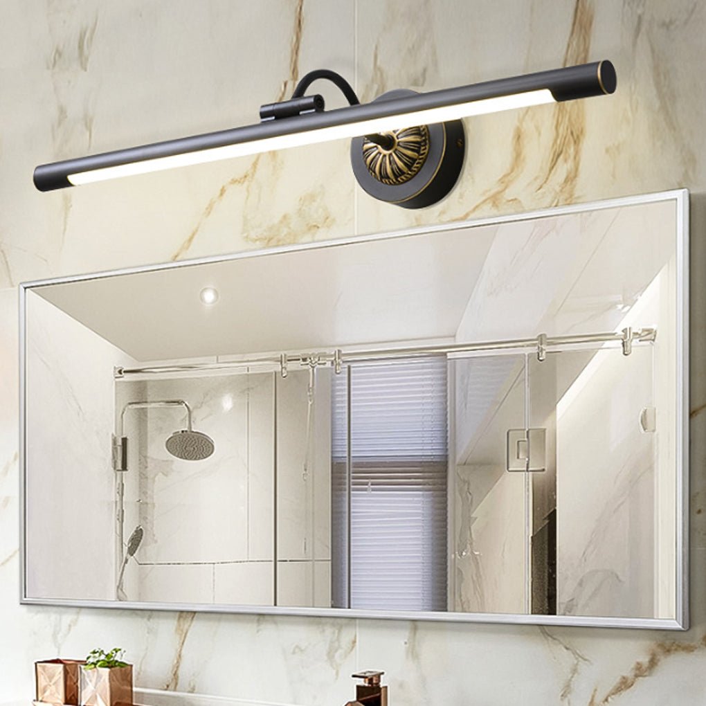 Black Copper Linear Rotatable Bathroom Vanity Light 240° Adjustable LED Head Modern Wall Sconce Fixture for Bathroom Lighting Stylish Home Decor Energy-Efficient Illumination Vintage Industrial Design Easy Installation