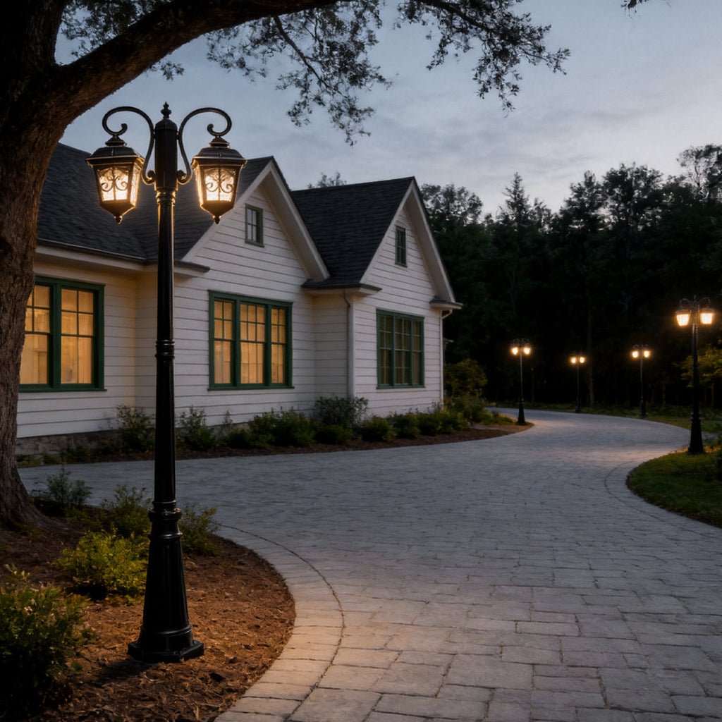Retro Waterproof Outdoor Lamp Post - European Style Street Light