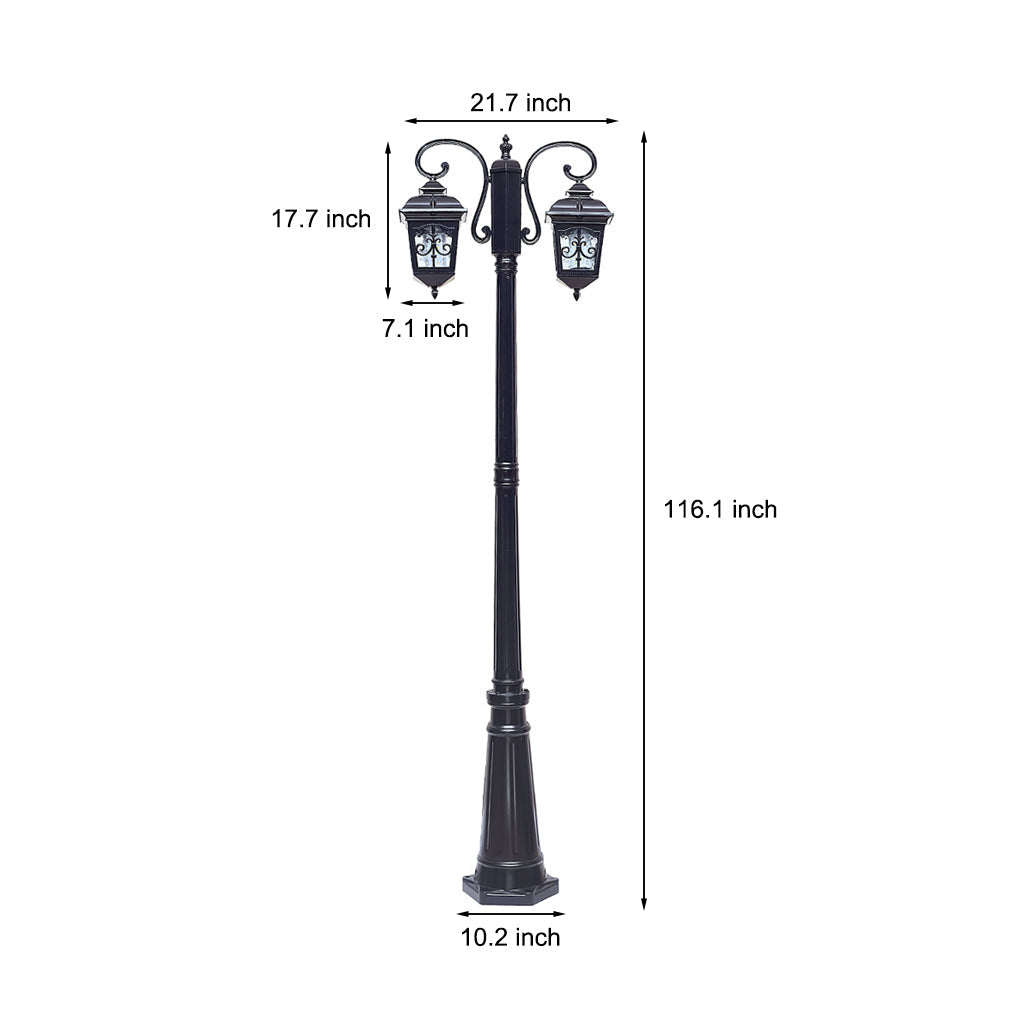 Retro Waterproof Outdoor Lamp Post - European Style Street Light
