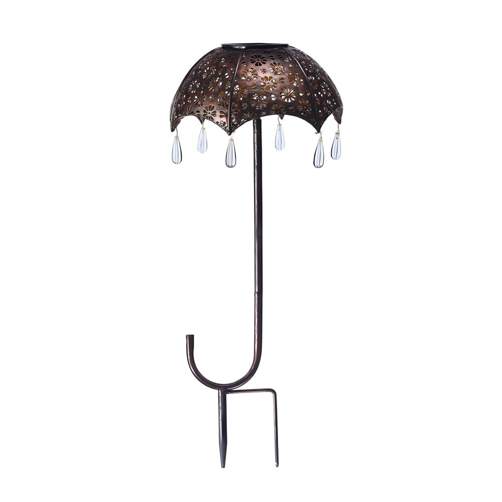 Retro Umbrella Solar Pathway Lights - Colorful Iron Outdoor Lighting