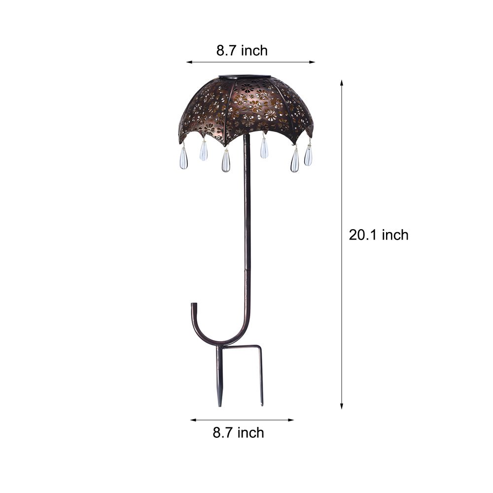 Retro Umbrella Solar Pathway Lights - Colorful Iron Outdoor Lighting