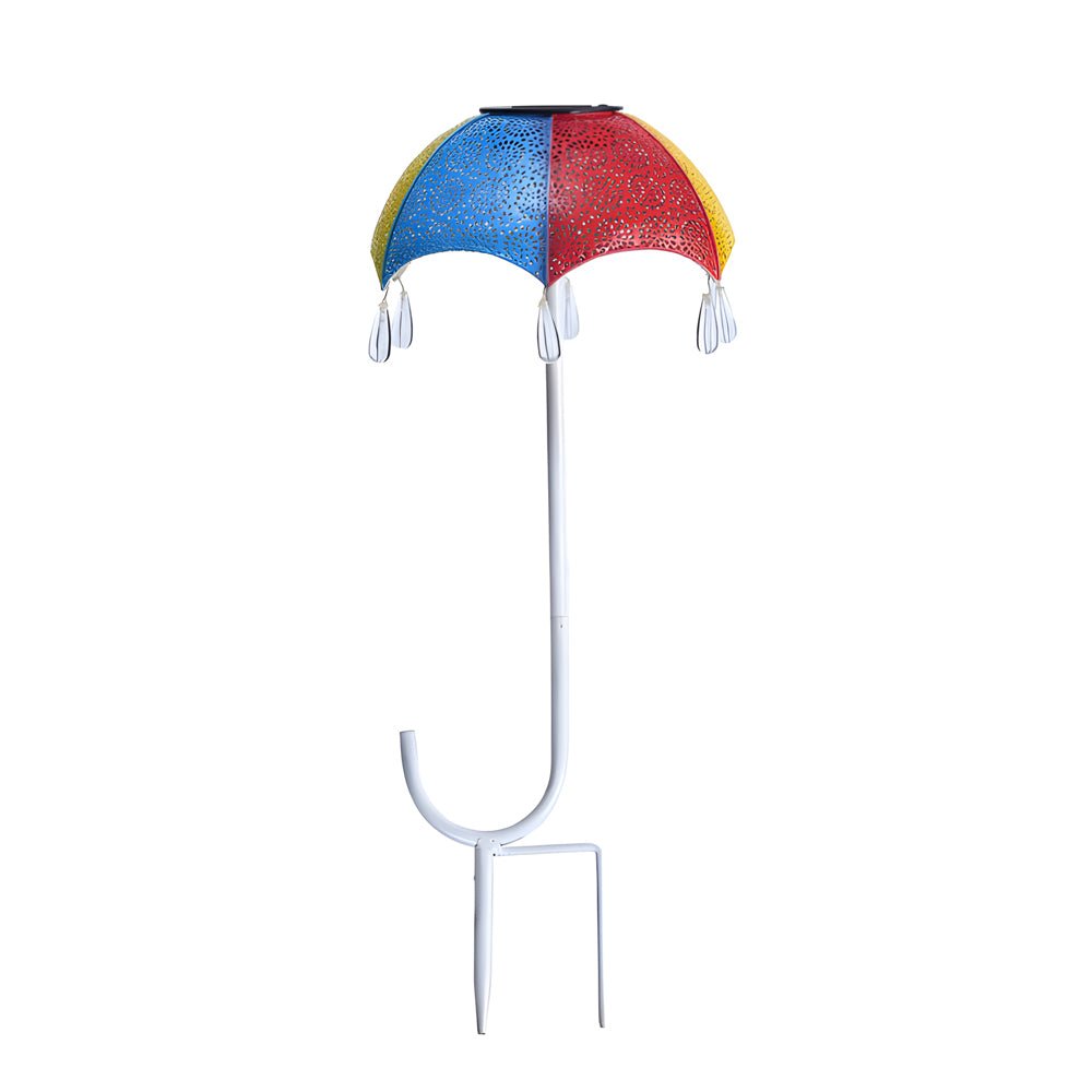 Retro Umbrella Solar Pathway Lights - Colorful Iron Outdoor Lighting