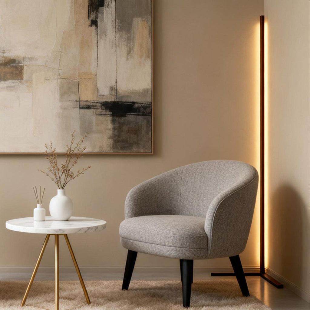 Modern Minimalist RGB Corner Floor Lamp - Black LED Design