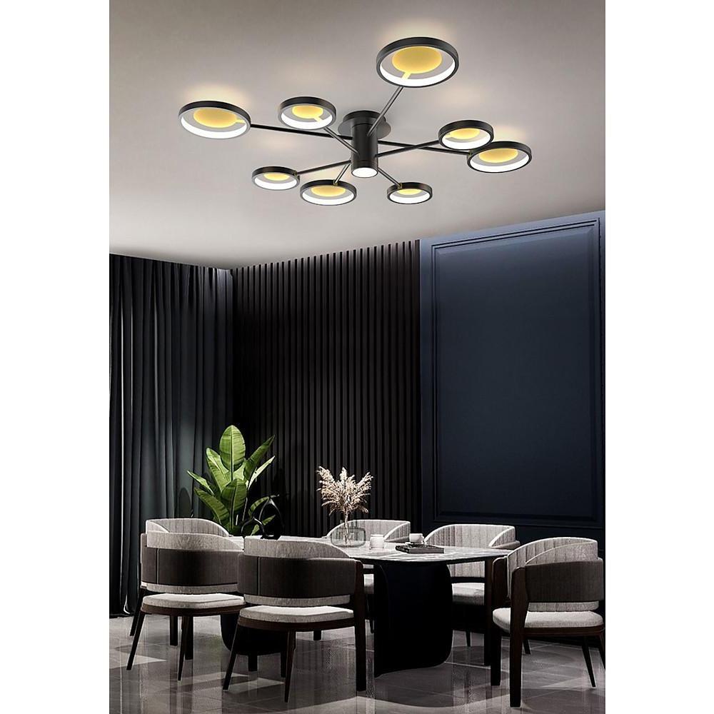 Mid Century Modern Flush Mount LED Light - Industrial Circle Design, Stylish Ceiling Fixture