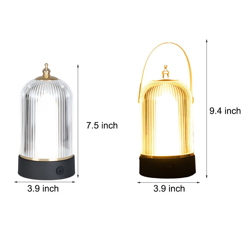 Ribbed Glass LED Table Lamp - Stylish Ambient Night Light for Home Decor