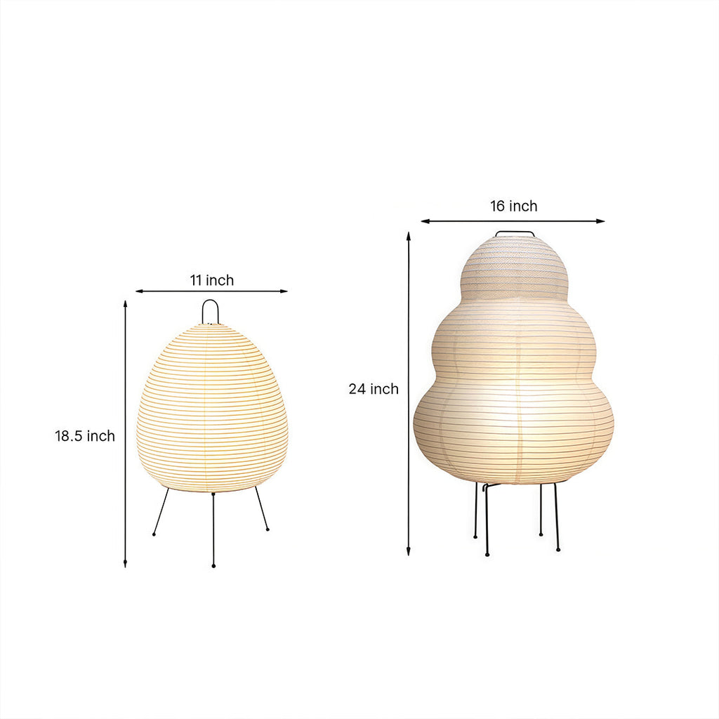 Rice Paper Table Lamp - Minimalist Wabi-Sabi Light Design