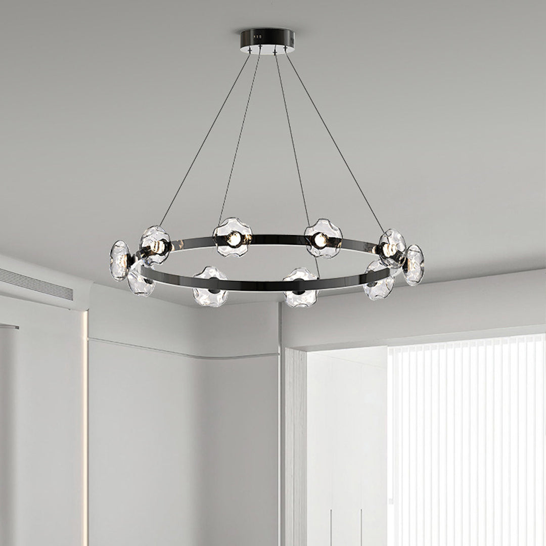 LED Dome Glass Ring Chandelier - Modern Nordic Ceiling Light