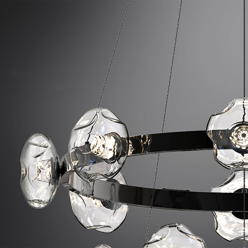LED Dome Glass Ring Chandelier - Modern Nordic Ceiling Light