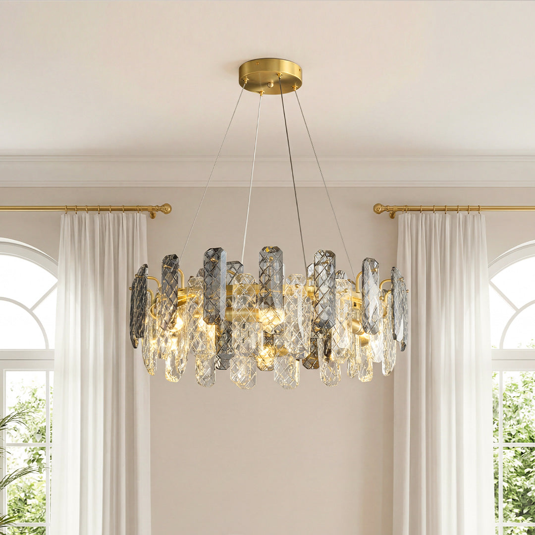 Contemporary Crystal Chandelier Eye-Protecting Ceiling Light