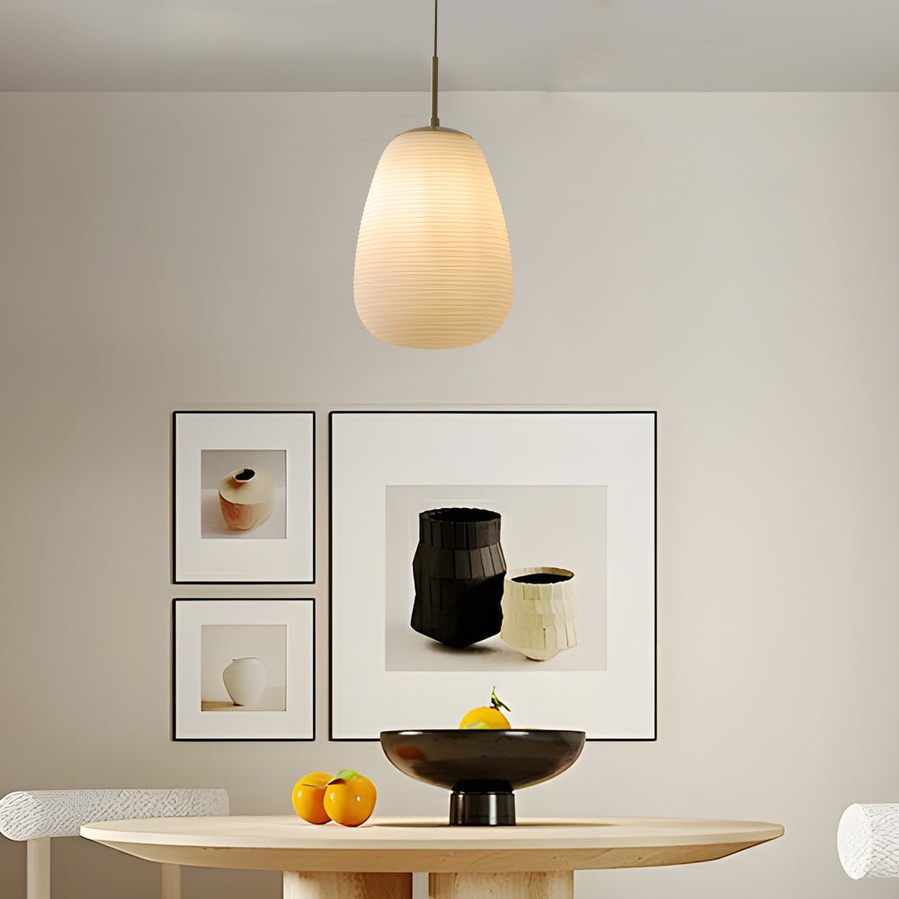 Rituals White Glass Pendant Light - Modern Minimalist Lighting Fixture, Elegant Home Decor, Ceiling Hanging Lamp, Stylish Illumination