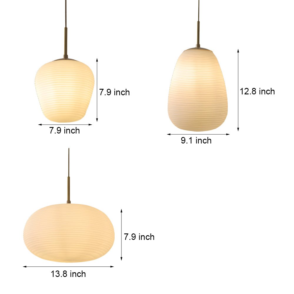 Rituals White Glass Pendant Light - Modern Minimalist Lighting Fixture, Elegant Home Decor, Ceiling Hanging Lamp, Stylish Illumination