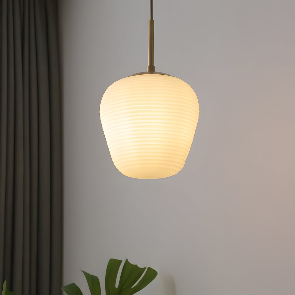 Rituals White Glass Pendant Light - Modern Minimalist Lighting Fixture, Elegant Home Decor, Ceiling Hanging Lamp, Stylish Illumination