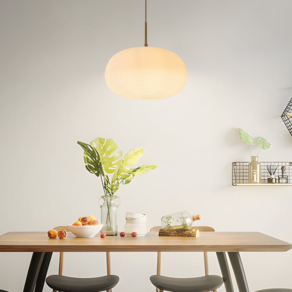 Rituals White Glass Pendant Light - Modern Minimalist Lighting Fixture, Elegant Home Decor, Ceiling Hanging Lamp, Stylish Illumination